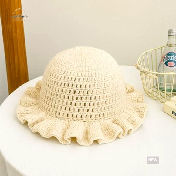Crochet Bucket Hat Handmade Knit Floppy Cap Boho Travel Outdoor Fishing main image 6